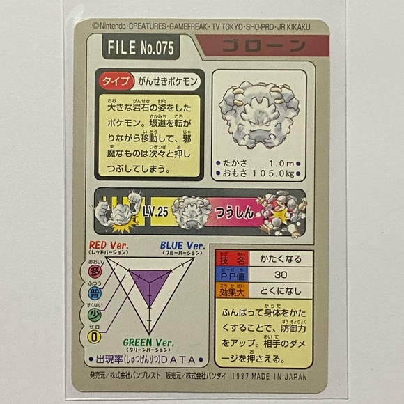 Pokemon Toys Graveler 997 Bandai Carddass Pokmon Poshmark